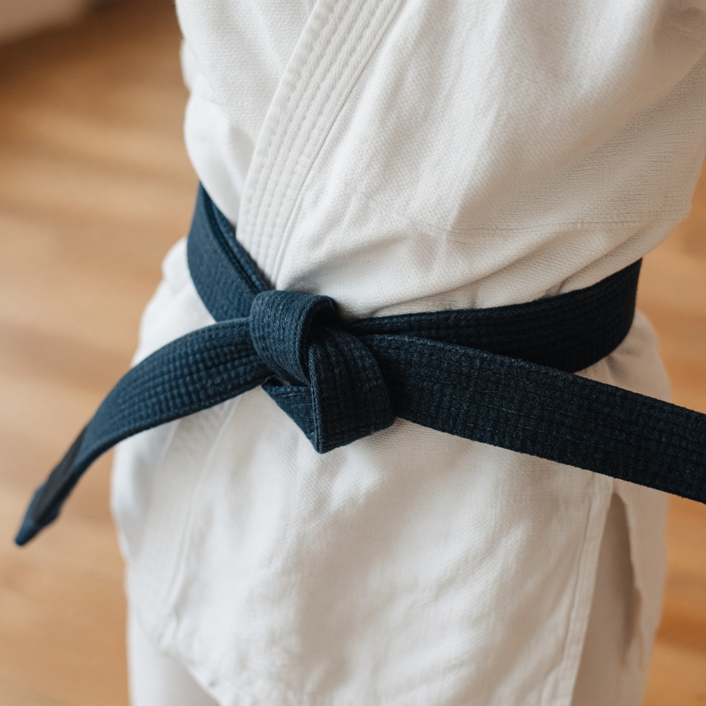 Student tying a martial arts belt — DojoTrack on Instagram