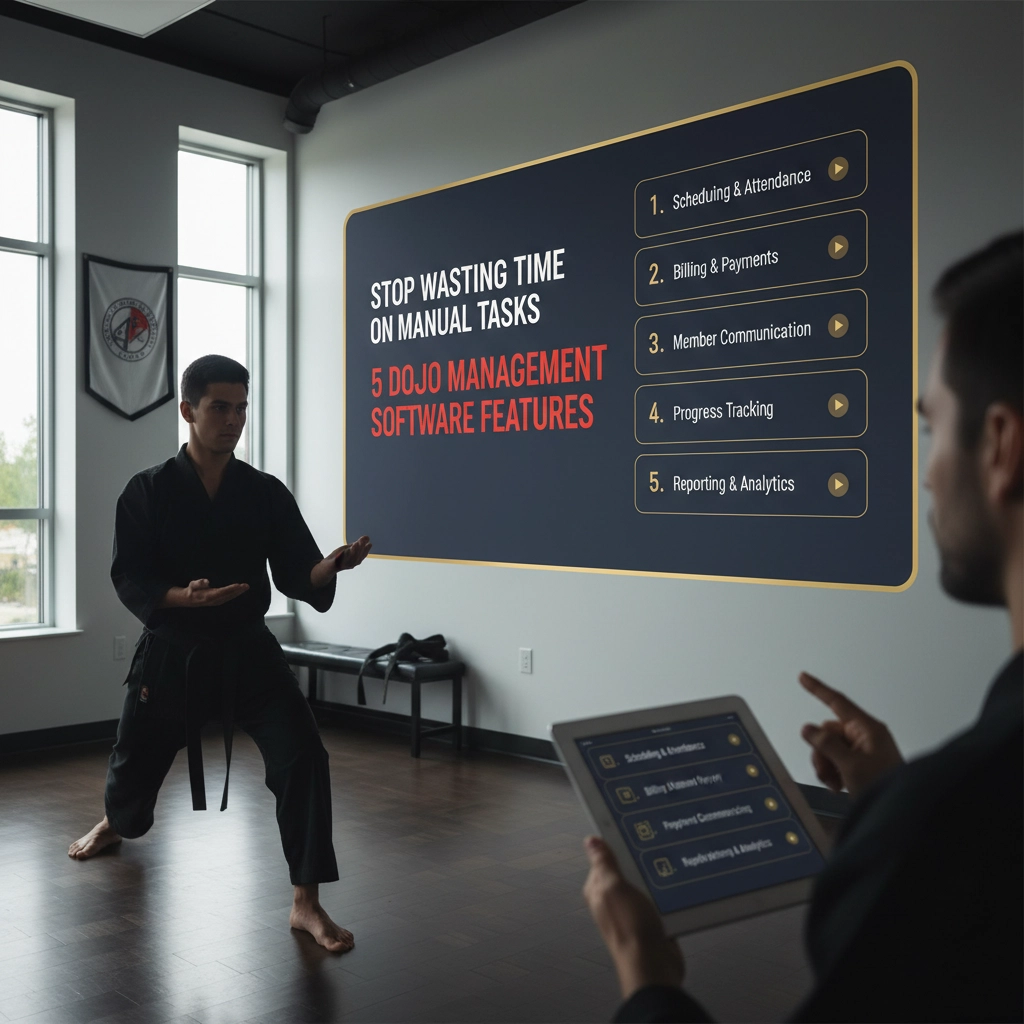 Stop Wasting Time on Manual Tasks: 5 Dojo Management Software Features That Actually Work - Martial Arts Studio Management Tips & Insights