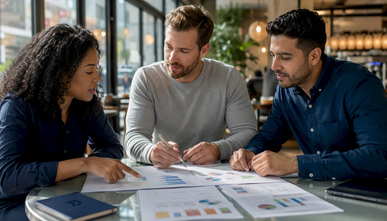Diverse team discussing membership tiers