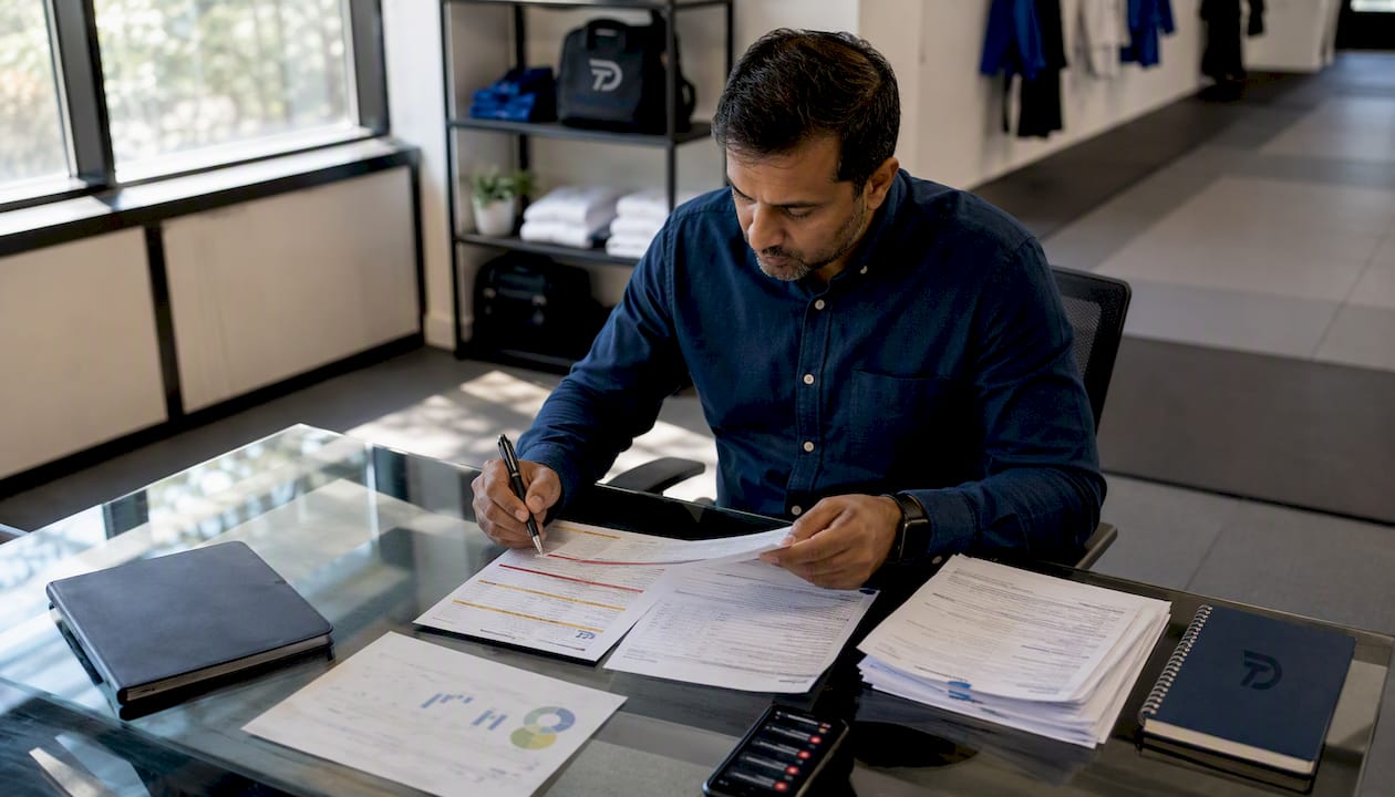 Manager reviewing BJJ academy payment issues