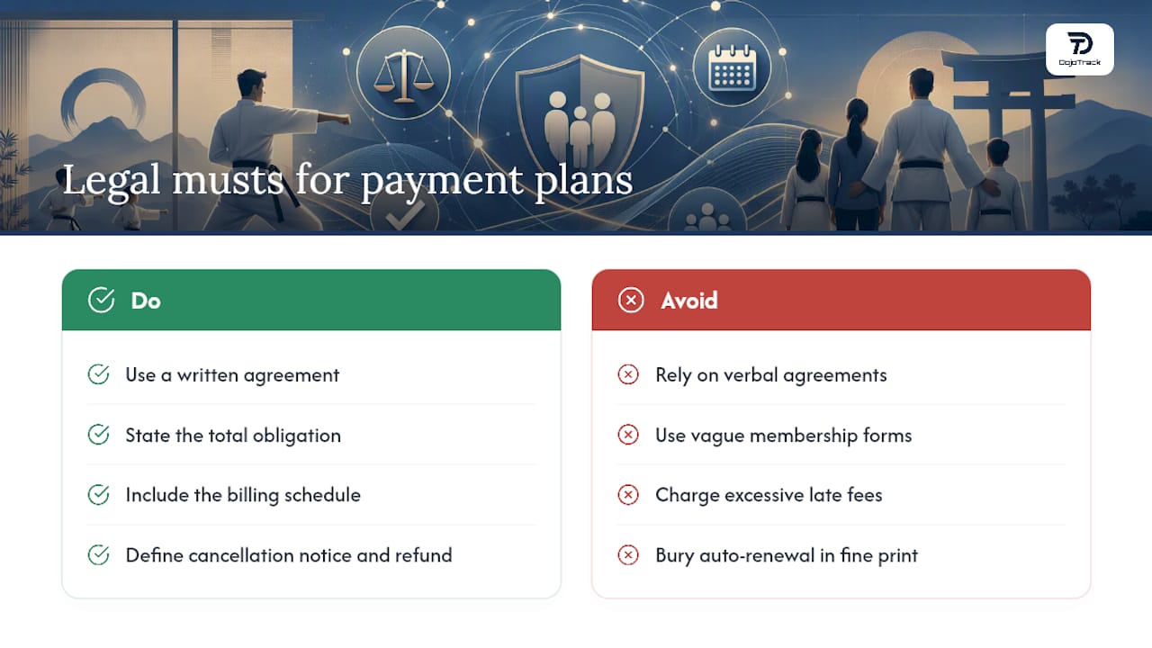 What Legal Rules Apply to Studio Payment Plans? — overview diagram