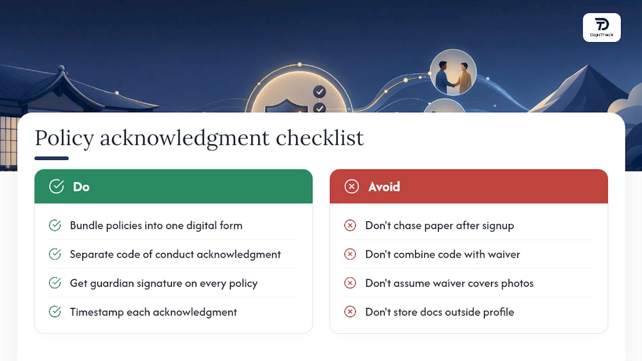 Getting Policy Acknowledgments Signed Correctly — overview diagram