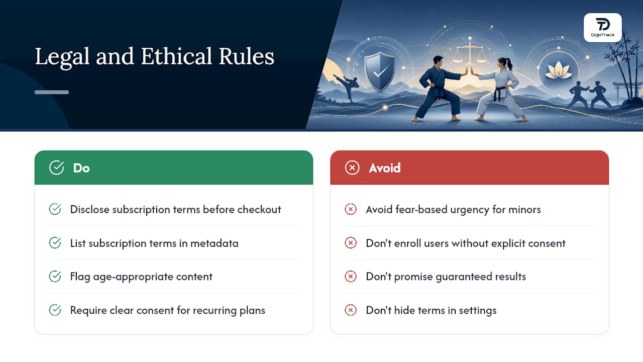 What Legal and Ethical Rules Apply to Martial Arts In-App Sales? — overview diagram