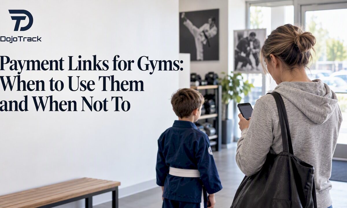 Parent completing a gym payment by phone