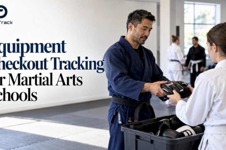 Instructor handing loaner gloves to beginner